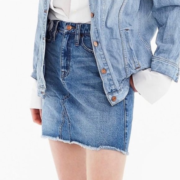 J. Crew Dresses & Skirts - NWT J. Crew Denim Skirt Frayed Hem Mini Zip Fly
